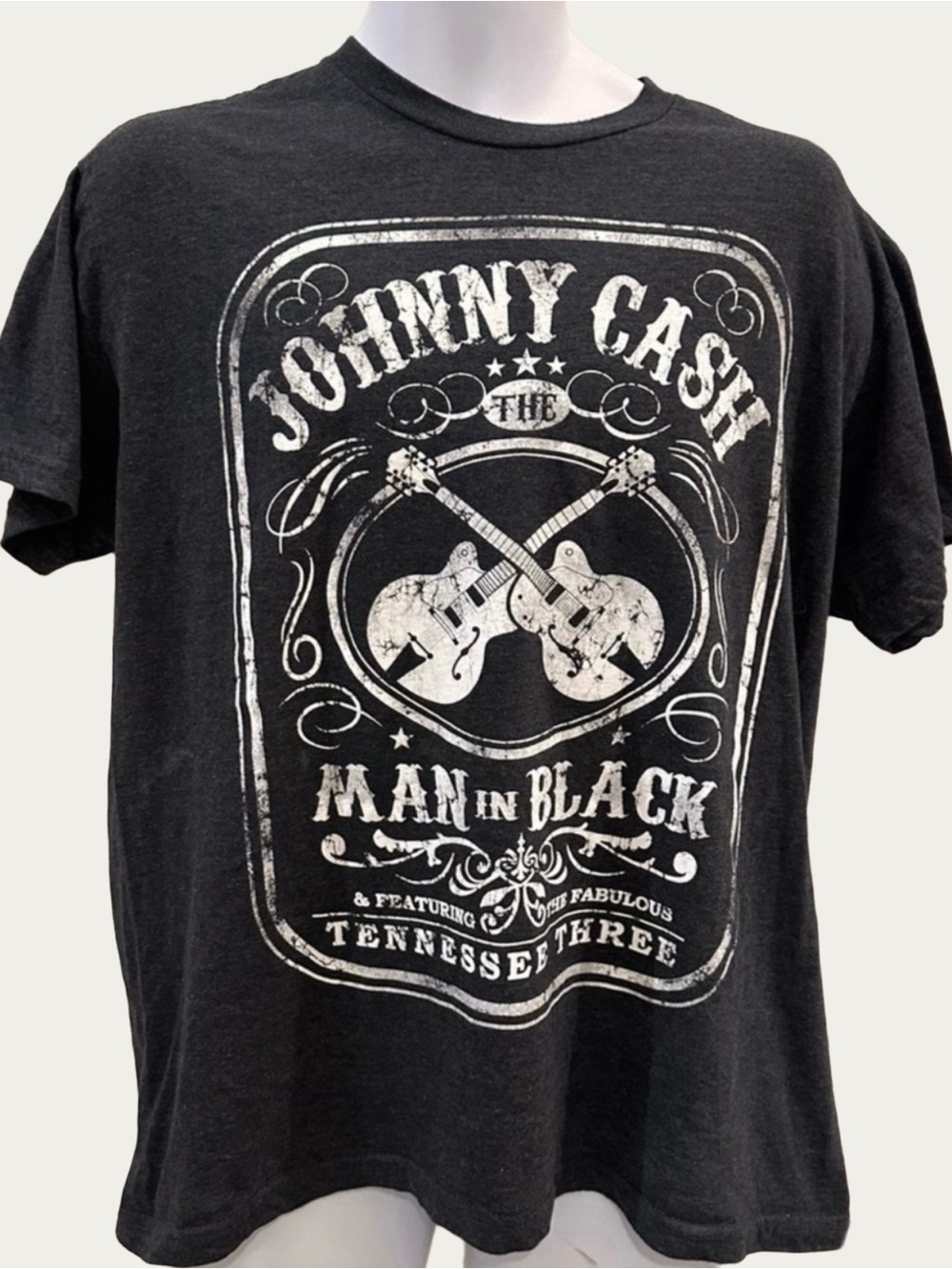 ZION Rootswear Johnny Cash Dark Gray Tee Shirt Unisex 
'Man in Black' Lrg